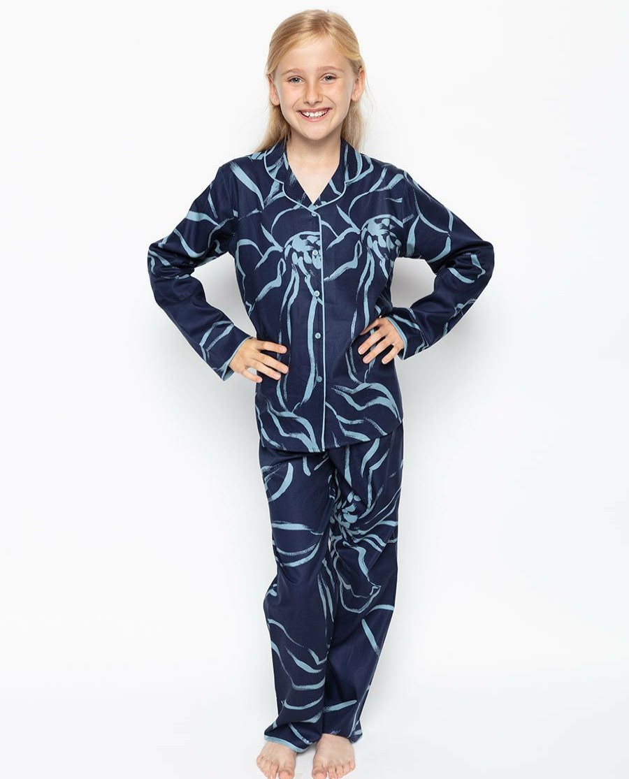 Kids Cyberjammies  | Emma Navy Floral Print Pyjama Set