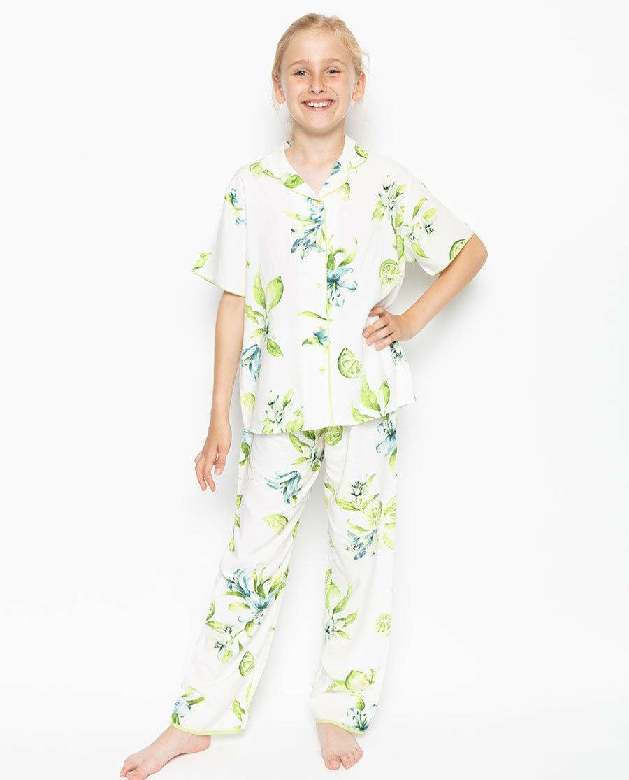 Kids Cyberjammies  | Gina Green Lime Print Pyjama Set